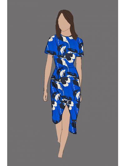 208143 - Uniform Dress Ladies Floral Wrap (Phineas Rooftop)