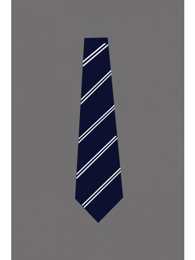 200102 - Uniform Tie Male Stripe Navy & White (Banquet)