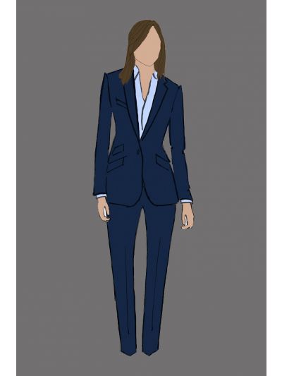 182198 - Uniform Jacket Ladies Herringbone Navy (Banquet)