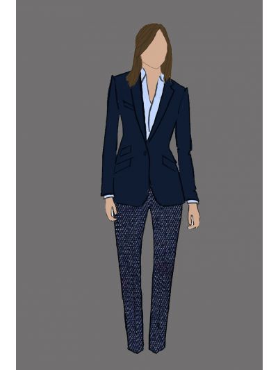 182143 - Uniform Jacket Ladies Blazer Hopsack Navy (3 Meal) 