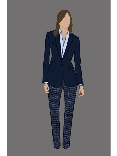 182143 - Uniform Jacket Ladies Blazer Hopsack Navy (3 Meal) 