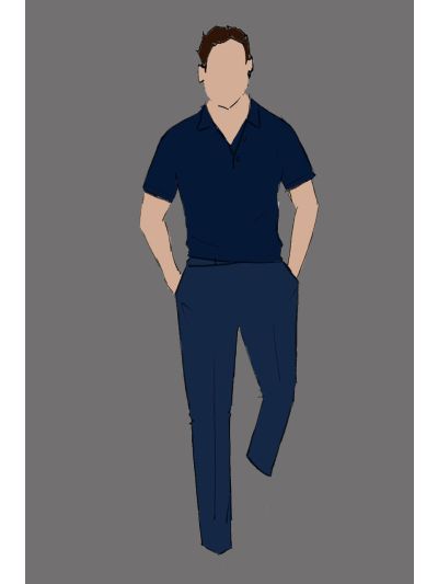 182207 - Uniform Shirt Male Polo Navy w/Logo Sleeve (Banquet)